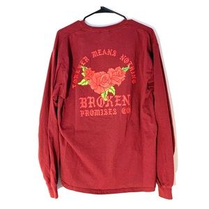 Broken Promises L/S Tee Maroon